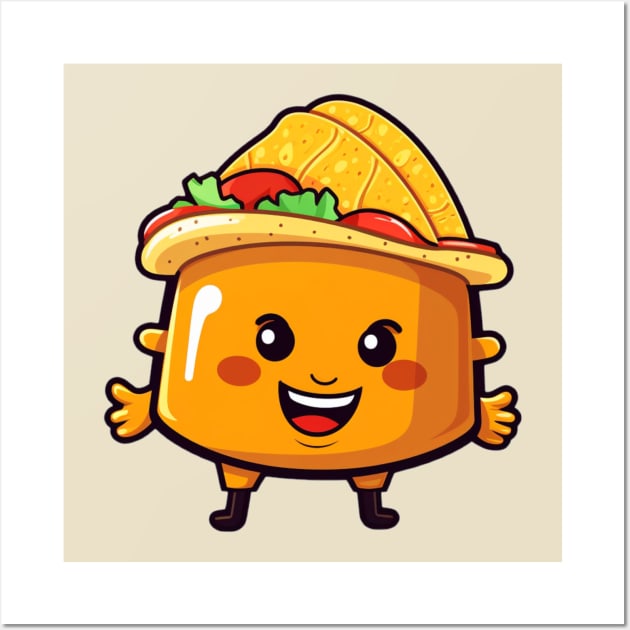 kawaii Taco cehees T-Shirt cute potatofood funny Wall Art by nonagobich